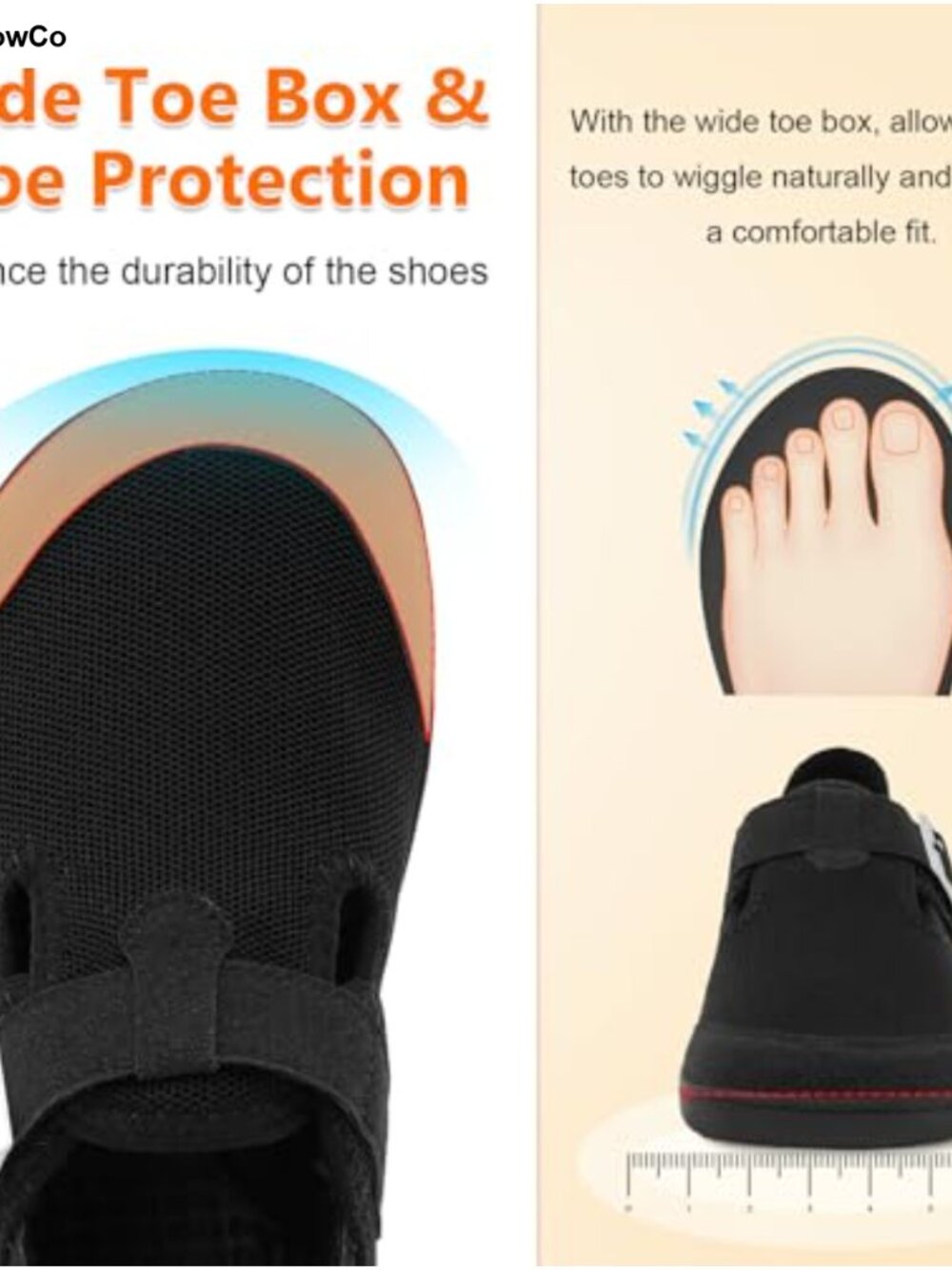 Womens Wide Toe Barefoot Walking Shoes Zero Drop Slip on Clogs Adjustable Strap - Picture 2 of 6